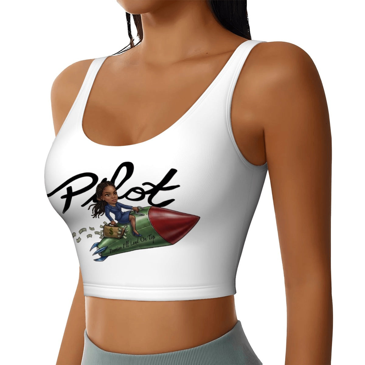 P.I.L.O.T U Neck Athletic Crop Tank Top