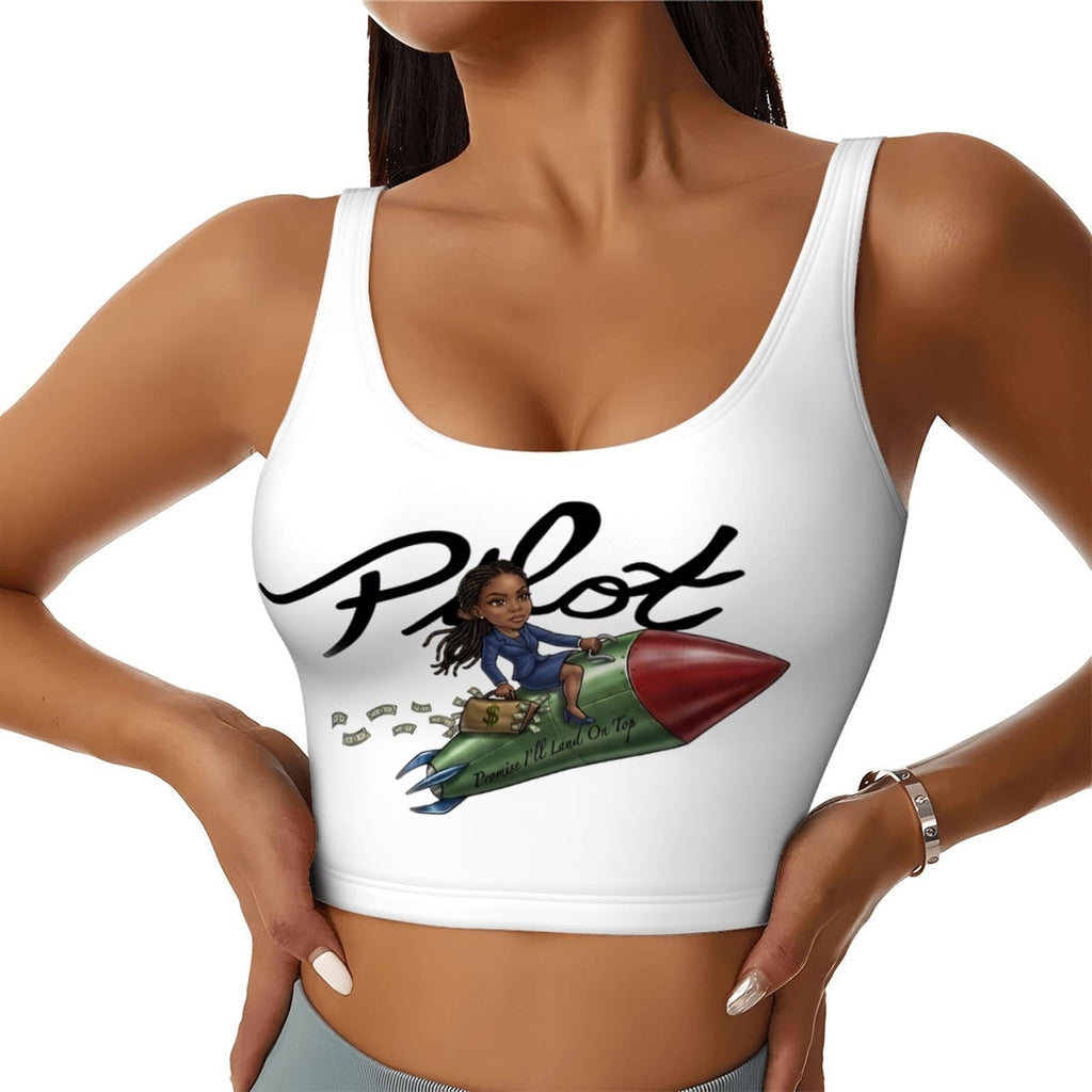 P.I.L.O.T U Neck Athletic Crop Tank Top